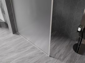 Mexen Kioto-F dušo sienelė Walk-in su rėmu 120 x 202 cm, matinis 8 mm, šlifuotas nikeliu - 800-120-104-97-30