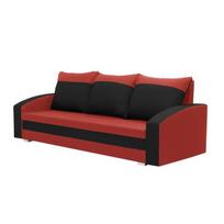 Trivietė sofa su miegojimo funkcija King, raudona/juoda