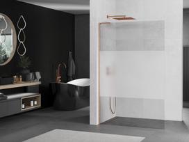 Mexen Kioto L dušo sienelė Walk-in 90 x 200 cm, skaidri/šerkšnė, šlifuotas varis - 800-090-103-65-35