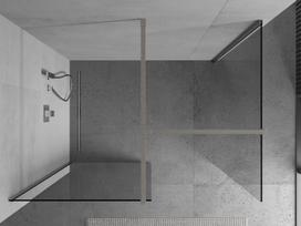 Mexen Kioto dušo sienelė Walk-in 115 x 100 cm, skaidri, šlifuotas nikelis - 800-115-202-97-00-100