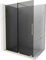 Mexen Velar stumdomoji dušo sienelė Walk-in 130 x 200 cm, grafito 8 mm, auksinė šepetuota - 871-130-000-43-55