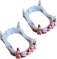 Helovino vampyro dantys iltys 6,3x4,8 cm balti 2 vnt.