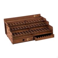 Paint Organizer Accessories Versatile Wood Ornament Marker Pen Brush Stand Brown W Drawer Craft 98 Hole