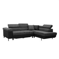 Kampinė sofa su miegojimo funkcija ADI, pilka/juoda