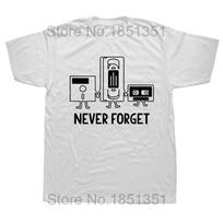 Novelty Never Forget Funny Vintage Cassette Floppy Disk VHS Tape T Shirts Graphic Streetwear Short Sleeve Birthday Gifts Tshirt S