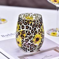 Vintažinis gintaro raudonojo vyno taurė Leopardų raštas Rankų darbo Kūrybinis krištolinis taurė Menas Obuolio puodelis Viskiui taurė Puikios vyno taurės 301-400ml