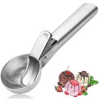 Premium Ice Cream Scoop, Stainless Steel with Trigger & Ergonomic Handle - One-Push Release