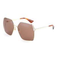 Gucci Herringbone Hollow Large Frame Irregular Square Sunglasses Unisex sunglasses GG0817S-002 Dust Bag+Eyeglass Case (Random Color)