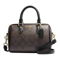 COACH Rowan rankinės Basic Set (Bag + Dustproof Bag) tamsiai ruda spalva
