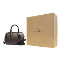 COACH Rowan rankinės Gift Box Set (Basic Set + Yellow Gift Box) tamsiai ruda spalva