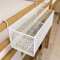 1 piece of iron bedside storage basket, hanging storage basket behind the dormitory door, space-saving under-bed frame balta