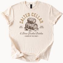 Salted Cellar Graphic T Shirt Aged Spirits Barrels Brine Finished Batches Coastal Distillery Inspired Unisex Soft Tee Whiskey Gift 160