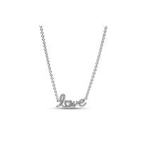 Pandora Moments Sparkling Handwritten Love Necklace Women's Silver 393076C01-45 sidabras