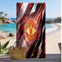 Manchester United spausduotas paplūdimio rankšluostis Greitai džiūstantis minkštas rankšluostis Nešiojama didelė stačiakampė paplūdimio antklodė kelionėms, baseinui 80cmx160cm(31x63inch)