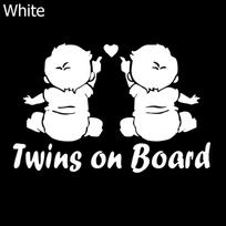 1 PC Lovely Vinyl Cartoon Twins Baby On Board Car Sticker Decals  Window balta