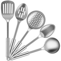 5Pcs Stainless Steel Kitchenware Cooking Utensils Set Kitchen Non-Stick Cooking Utensils Baking Tools With Spoons Spatula Tools sidabras