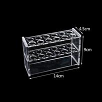1 gabalas / siunta 10 ml mėgintuvėlio stovo laikiklis organinio stiklo mėgintuvėlio stovo atrama 10ml 1*6 hole