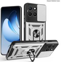 Slide Lens Armor Funda for Honor 400 Smart 5G Case for Honor X7D X7C X5B Plus 4G 200 Smart Case Magnetic Ring Stand Holder Cover Honor 400 Smart 5G sidabras