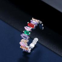 J0107 Rainbow Series Colorful Ladder Square Zir*****Pen Ring
