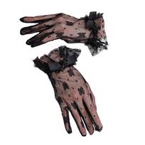 2pack Short Lace Mesh Gloves Princesses Birthday Party Gloves Sunscreen Gloves for Wedding Ceremonies juoda
