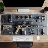 Gun mouse pad custom large wholesale black e-sports game integrated ip computer anti-skid office desk mat 300*600*2mm