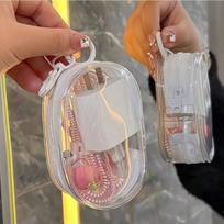 Portable Transparent Mini Cable Organizer - Travel Charger Storage Box with Keychain, Daily Use & Travel Friendly 1PC balta