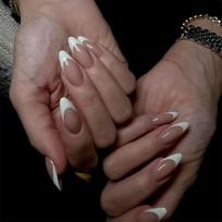 24pcs French Fake Nials Flowers Glitter Press on Nails Manicure False Nails  DIY ZG036