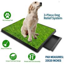 Pet Toilet Litter Box Pad, Potty Training, Synthetic Grass, Mesh Tray for Dogs, Indoor and Outdoor Use, 3 Layers