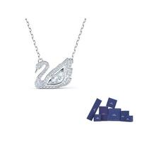 Swarovski kristalais puošta logotipo pakabuko grandinėlė F-Original brand box (color random) balta