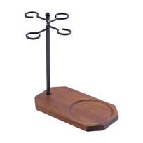 Glass Display Rack With Decanter Tray 4 Hook Inverted Type Wine Glass Organizers for Efficient Storage and Display 1