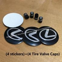 crglqt1 4pcs 56/60/65mm Car Wheels Center Cap Hub stickers For Lexus LS LC RZ RX IS350 ES300 GS350 CT200h GX460 LX570 RX500h NX300 UX260 65mm(4 stickers)