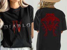 Diablo 4 T-Shirt Spiritborn Distressed Front Back Print Gaming Merch Tee L