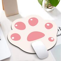 Mouse Pad, Cat Paw Design, Creative Cartoon Pattern, Non-Slip Bottom, Washable, Portable Laptop Mouse Pad, Cat Paw Series, Gray And White Color