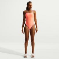 Nike Swim moteriškas kvadratinės iškirptės vientisas maudymosi kostiumas su banguota tekstūra XS