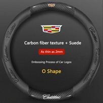 cvdjfg1 For Cadillac Suede Carbon Fiber Steering Wheel Cover Fit ESCALADE ESV CT4 CT5 CT6 XT4 XT5 XT6 LYRIQ ATS CTS SRX XLR