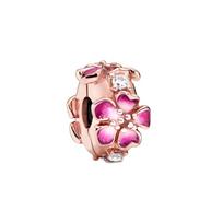 Pandora MOMENTS Peach Blossom Fashion Versatile Fixing Clip Necklace/Pendant Women's Rose Gold 788099CZ auksas