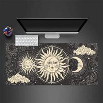 Mysterious Sun and Moon Mousepad Desk Pad Large Gaming Mouse Pad Gamer Ofice Mat Mouse Pad Light Gaming Room Desk Mat Unisex 30cmx60cm(11.8x23.6inch)