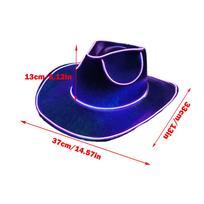 Light up Hats for Adults Party Headwear Cowboy Hat LED Hat Dress up Battery Operated Party Cowboy Hats Sparkly Cowboy Hat violetinė