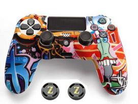 Silicone Rubber Case Cover for SONY Playstation 4 PS4 Controller Protection Skin for PS4 Pro Slim Gamepad Controle Thumb Grips