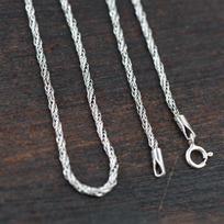 Thai Silver Retro Rope Necklaces for Women S925 Sterling Silver Long Chain Weave Necklaces Real Silver Cross Necklace Jewery 40cm