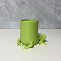Abstract Frog Flower Pot Succulent Plant Pot Desktop Ornament Pen Holder Plastic Planter Home Decor 1 Piece