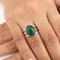 Natural Green Onyx Cab Gemstone 925 Sterling Silver Women Jewelry Partywear Ring For Anniversary Gift RR-73-23 4