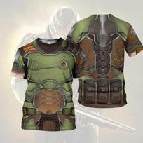 oomguy Costume Gamer Costume 3D Shirt, Doom Cosplay Outfit, Halloween XL