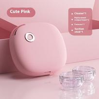 Contact Lens Ultrasonic Cleaning Machine Small Size Travel Rechargeable 3 Gear Cleaning Modes With Mirror Cleaning Box Adults rožinė