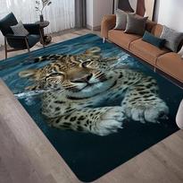 Leopardo rašto kilimas Realistiškas gyvūno Panthera Pardus rašto kilimas Safari namų dekoras Minkštas neslystantis grindų kilimėlis svetainei 40X60cm