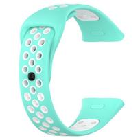 Smart Watch Two-Color Breathable Strap Bracelet Silicone Replacement žalsvai mėlyna spalva/balta