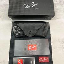 RAYBAN Tech Anglies Pluošto Saulės Akinių Dėklas Pilnas Komplektas, Nešiojama Smūgiams Atspari Akinių Laikymo Dėžutė su Dovanų Dėžute, Valymo Šluostė & Priedai juoda