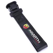 VJQZY1 Automobilio tempimo diržas su ABARTH emblema Tempimo virvės diržas anglies pluošto stiliaus audinio buferiai lipdukas tinka fiat Alfa Romeo ferrari black