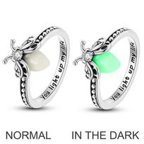925 Silver Glow Firefly Ring with Zircon for Women Anniversary Moonlight Jewelry Gift 6
