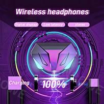 Wireless TWS Gaming Headset with Active Noise Cancellation, LED Lighting Effects, Digital Display, Stereo Sound - Ideal for Gaming, Calls & Music TWS juoda